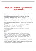 MANA 3318 UTA Exam 1 Questions With Correct Answers