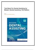 Test Bank For Dental Assisting for Modern Dental Assisting 14th Edition Q&A LATEST UPDADE 