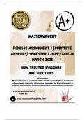 RSK2602 Assignment 1 &lpar;COMPLETE ANSWERS&rpar; Semester 1 2025 - DUE 20 March 2025&semi; 100&percnt; correct solutions and explanations&period; 
