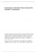 ADVANCED CONTRACTING EXAM WITH CORRECT ANSWERS