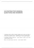 VA CONTRACTOR GENERAL QUESTIONS AND ANSWERS