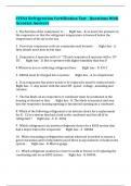 CFESA Refrigeration Certification Test - Questions With Accurate Answers