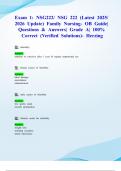 Exam 1&colon; NSG222&sol; NSG 222 &lpar;Latest 2025&sol; 2026 Update&rpar; Family Nursing- OB Guide&vert; Questions & Answers&vert; Grade A&vert; 100&percnt; Correct &lpar;Verified Solutions&rpar;- Herzing
