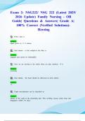 Exam 2&colon; NSG222&sol; NSG 222 &lpar;Latest 2025&sol; 2026 Update&rpar; Family Nursing - OB Guide&vert; Questions & Answers&vert; Grade A&vert; 100&percnt; Correct &lpar;Verified Solutions&rpar;- Herzing