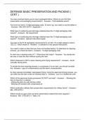 DEFENSE BASIC PRESERVATION AND PACKING &lpar; CERT &rpar;