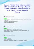 Exam 4&colon; NSG222&sol; NSG 222 &lpar;Latest 2025&sol; 2026 Update&rpar; Family Nursing - Pediatric Review&vert; Questions & Answers&vert; Grade A&vert; 100&percnt; Correct &lpar;Verified Solutions&rpar;- Herzing