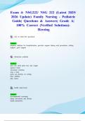 Exam 4&colon; NSG222&sol; NSG 222 &lpar;Latest 2025&sol; 2026 Update&rpar; Family Nursing - Pediatric Guide&vert; Questions & Answers&vert; Grade A&vert; 100&percnt; Correct &lpar;Verified Solutions&rpar;- Herzing