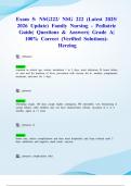 Exam 5&colon; NSG222&sol; NSG 222 &lpar;Latest 2025&sol; 2026 Update&rpar; Family Nursing - Pediatric Guide&vert; Questions & Answers&vert; Grade A&vert; 100&percnt; Correct &lpar;Verified Solutions&rpar;- Herzing