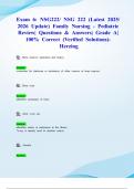 Exam 6&colon; NSG222&sol; NSG 222 &lpar;Latest 2025&sol; 2026 Update&rpar; Family Nursing - Pediatric Review&vert; Questions & Answers&vert; Grade A&vert; 100&percnt; Correct &lpar;Verified Solutions&rpar;- Herzing