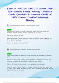 Exam 6&colon; NSG222&sol; NSG 222 &lpar;Latest 2025&sol; 2026 Update&rpar; Family Nursing - Pediatric Guide&vert; Questions & Answers&vert; Grade A&vert; 100&percnt; Correct &lpar;Verified Solutions&rpar;- Herzing