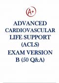 ADVANCED CARDIOVASCULAR LIFE SUPPORT &lpar;ACLS&rpar; EXAM VERSION B &lpar;50 Q&A&rpar; LATEST 2025&period; GRADED A&plus;