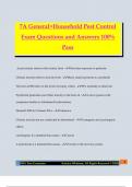 7A General&plus;Household Pest Control Exam Questions and Answers 100&percnt; Pass