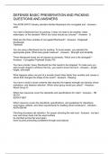 DEFENSE BASIC PRESERVATION AND PACKING QUESTIONS AND ANSWERS