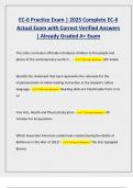 EC-6 Practice Exam &vert; 2025 Complete EC-6  Actual Exam with Correct Verified Answers  &vert; Already Graded A&plus; Exam