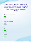 HESI&colon; NSG223&sol; NSG 223 &lpar;Latest 2025&sol; 2026 Update&rpar; Medical-Surgical Nursing II Guide&vert; Questions & Answers&vert; Grade A&vert; 100&percnt; Correct &lpar;Verified Solutions&rpar;- Herzing
