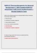 NURS 617 Pharmacotherapeutics for Advanced  Nursing Exam 2 &vert; 2025 Complete NURS 617  Actual Exam 2 with Correct Verified Answers &vert;  Already Graded A&plus; Exam