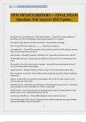 NEW MEXICO HISTORY -- FINAL EXAM Questions And Answers 2025 Update&period;