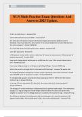 NLN Math Practice Exam Questions And Answers 2025 Update&period;