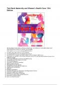 Test Bank for Maternity and Women&rsquo;s Health Care 12th Edition Lowdermilk &lpar;All chapters Complete&comma; Question and Answers&rpar; &lpar;1&rpar;&period;pdf