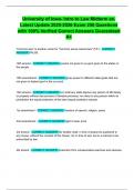 University of Iowa- Intro to Law Midterm ex&period; Latest Update 2025-2026 Exam 250 Questions with 100&percnt; Verified Correct Answers Guaranteed A&plus;