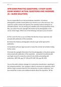 APR EXAM PRACTICE QUESTIONS &sol; STUDY GUIDE EXAM NEWEST ACTUAL QUESTIONS AND ANSWERS &lpar;A&plus; GUIDE SOLUTION&rpar;