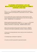 CALIFORNIA OPTOMETRY LAWS AND  REGULATIONS EXAM 160 QUESTIONS & CORRECT  ANSWERS LATEST 2025