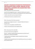 SECURITY PROGRAM INTEGRATION PROFESSIONAL CERTIFICATION &lpar;SPIPC&rpar; EXPERT VERIFIED ACTUAL QUESTIONS & ANSWERS FOR GUARANTEED PASS &vert; NEWEST UPDATE