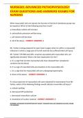 NURS6501 ADVANCED PATHOPHYSIOLOGY EXAM QUESTIONS AND ANSWERS EXAMS FOR NURSING