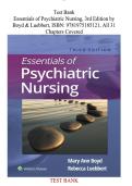 Test Bank Essentials of Psychiatric Nursing &lpar;3rd Ed&rpar; by Boyd & Luebbert&vert; All Chapters 