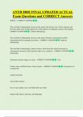 ANTH D002 FINAL UPDATED ACTUAL   Exam Questions and CORRECT Answers 