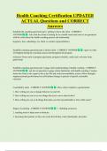 Health Coaching Certification UPDATED    ACTUAL Questions and CORRECT  Answers 