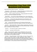 Humanities Clep Test &vert;765 Questions and Answers
