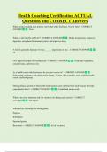Health Coaching Certification ACTUAL  Questions and CORRECT Answers 