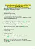Health Coaching  Bundled Exam Questions WITH  CORRECT Answers
