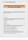 Psychopharm Exam 1 Practice Questions And Answers 2025 Update&period;