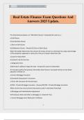 Real Estate Finance Exam Questions And Answers 2025 Update&period;