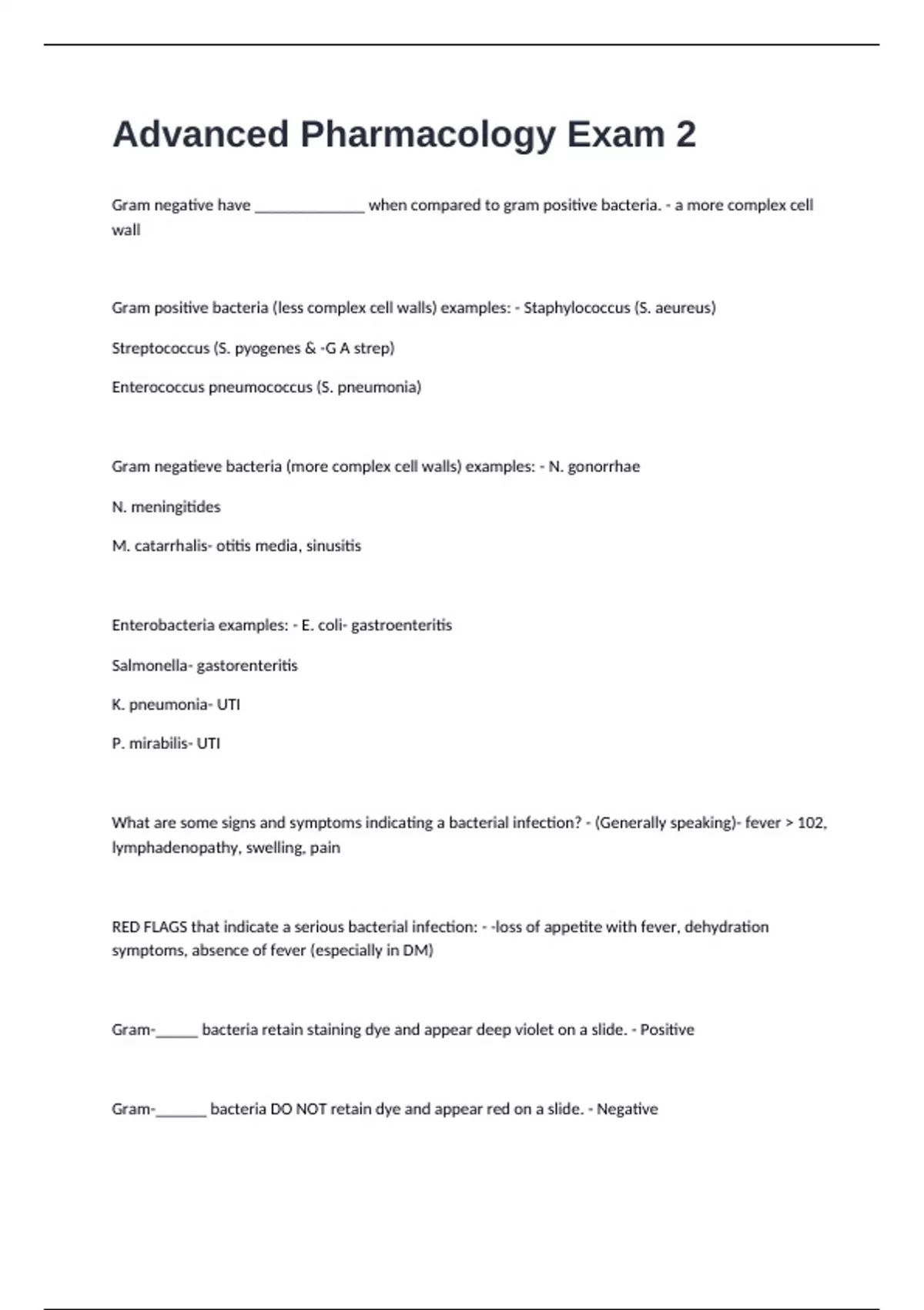 Advanced Pharmacology Exam 2 2025/2026 Questions And Answers - Advanced ...