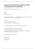 Arkansas Driving Test Questions With Guaranteed Pass Solutions&period;