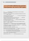 S-12 CITYWIDE SPRINKLER SYSTEMS Exam Questions And Answers 2025 Update&period;