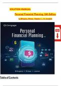 SOLUTION MANUAL Personal Financial Planning&comma; 16th Edition By BILLINGSLEY&comma; GITMAN Chapters 1 - 15&comma; Completed