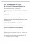 Test Review Arkansas Drivers   Questions With Complete Solutions