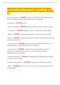 Medication Aide Final Review Hartman's Complete  Study Reviewed Question Set With Answers GRADED  A&plus;
