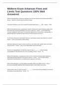 Midterm Exam Arkansas Fines and Limits Test Questions 100&percnt; Well Answered&period;