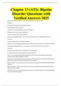 Chapter 13 &lpar;ATI&rpar;&colon; Bipolar Disorder Questions with Verified Answers 2025