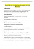 Chem 112 Lab Practical Questions with Verified Answers