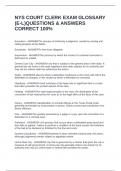 NYS COURT CLERK EXAM GLOSSARY &lpar;E-L&rpar;QUESTIONS & ANSWERS CORRECT 100&percnt;