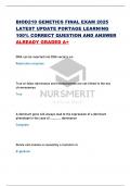 BIOD210 GENETICS FINAL EXAM 2025 LATEST UPDATE PORTAGE LEARNING 100&percnt; CORRECT QUESTION AND ANSWER ALREADY GRADED A&plus;