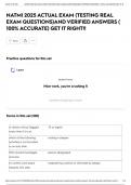 NATMI 2025 ACTUAL EXAM &lpar;TESTING REAL EXAM QUESTIONS&rpar;AND VERIFIED ANSWERS &lpar; 100&percnt; ACCURATE&rpar; GET IT RIGHT&excl;&excl;