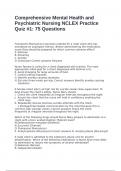 Comprehensive Mental Health and Psychiatric Nursing NCLEX exam with 100&percnt; correct answers 2025