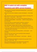 MNT II Latest set with complete Questions and 100&percnt; correct Answers